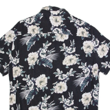 PIER ONE Mens Hawaiian Shirt Black Floral M
