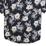 PIER ONE Mens Hawaiian Shirt Black Floral M