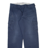 DICKIES Cargo Mens Trousers Blue Relaxed Straight W38 L34