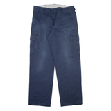 DICKIES Cargo Mens Trousers Blue Relaxed Straight W38 L34