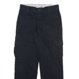 DICKIES Cargo Mens Trousers Black Relaxed Straight W30 L30