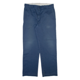 DICKIES Mens Trousers Blue Regular Straight W34 L31