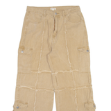 POL Cargo Womens Trousers Beige Relaxed Wide-Leg W30 L28