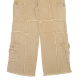 POL Cargo Womens Trousers Beige Relaxed Wide-Leg W30 L28
