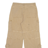 POL Cargo Womens Trousers Beige Relaxed Wide-Leg W30 L28