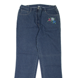 Floral Womens Jeans Blue Regular Skinny W33 L31