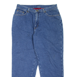 LL BEAN Fleece Lined Womens Jeans Blue Regular Mom W32 L28