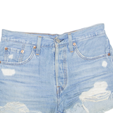 LEVI'S Cut Off 501 Womens Denim Shorts Blue S W28