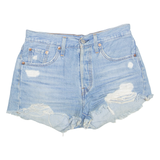 LEVI'S Cut Off 501 Womens Denim Shorts Blue S W28