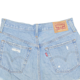LEVI'S Cut Off 501 Womens Denim Shorts Blue S W28