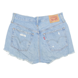 LEVI'S Cut Off 501 Womens Denim Shorts Blue S W28