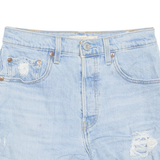 LEVI'S Cut Off Ribcage Premium E Womens Denim Shorts Blue S W26
