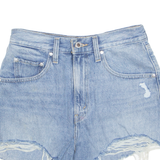 LEVI'S Cut Off Silvertab Mom Womens Denim Shorts Blue S W28