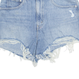 LEVI'S Cut Off Silvertab Mom Womens Denim Shorts Blue S W28
