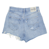 LEVI'S Cut Off Silvertab Mom Womens Denim Shorts Blue S W28