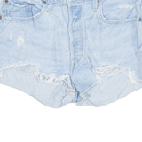 LEVI'S Cut Off Distressed 501 Womens Denim Shorts Blue M W32