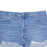 LEVI'S Cut Off 501 Womens Denim Shorts Blue M W34