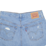 LEVI'S Cut Off Distressed 501 Womens Denim Shorts Blue M W30