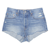 LEVI'S Cut Off Premium E 501 Womens Denim Shorts Blue S W28