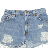 LEVI'S Cut Off Distressed Womens Denim Shorts Blue S W26