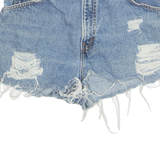 LEVI'S Cut Off Distressed Womens Denim Shorts Blue S W26