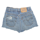 LEVI'S Cut Off Distressed Womens Denim Shorts Blue S W26