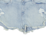 TRUE RELIGION Cut Off Distressed Womens Denim Shorts Blue L W36