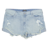 TRUE RELIGION Cut Off Distressed Womens Denim Shorts Blue L W36