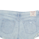 TRUE RELIGION Cut Off Distressed Womens Denim Shorts Blue L W36