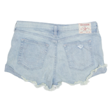 TRUE RELIGION Cut Off Distressed Womens Denim Shorts Blue L W36