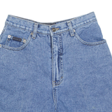 ROUTE 66 High Waist Turn Up Womens Denim Shorts Blue 90s XS W26