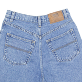 ROUTE 66 High Waist Turn Up Womens Denim Shorts Blue 90s XS W26
