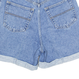 ROUTE 66 High Waist Turn Up Womens Denim Shorts Blue 90s XS W26