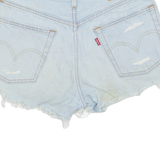 LEVI'S Cut Off 501 Distressed Womens Denim Shorts Blue S W28