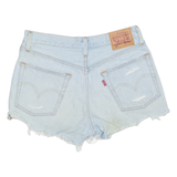 LEVI'S Cut Off 501 Distressed Womens Denim Shorts Blue S W28