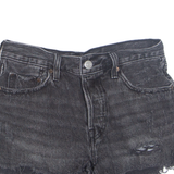 LEVI'S Cut O 501 Womens Denim Shorts Black XS W26