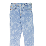 LEVI'S 501S Jeans Floral BIG E Womens Blue Skinny Straight W26 L28