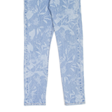 LEVI'S 501S Jeans Floral BIG E Womens Blue Skinny Straight W26 L28