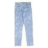 LEVI'S 501S Jeans Floral BIG E Womens Blue Skinny Straight W26 L28