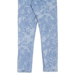 LEVI'S 501S Jeans Floral BIG E Womens Blue Skinny Straight W26 L28
