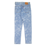 LEVI'S 501S Jeans Floral BIG E Womens Blue Skinny Straight W26 L28