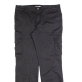 DICKIES Cargo Workwear Womens Trousers Black Relaxed Straight W36 L32