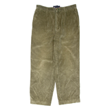 TOMMY HILFIGER Womens Corduroy Trousers Green Regular Tapered W32 L30
