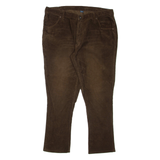 Womens Corduroy Trousers Brown Regular Flared W36 L30