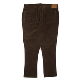 Womens Corduroy Trousers Brown Regular Flared W36 L30