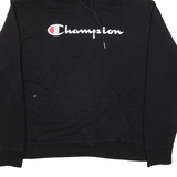 CHAMPION Mens Black Hoodie L