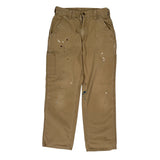 Workwear Carhartt Double Knee Carpenter Trousers - 30W 31L Khaki Cotton