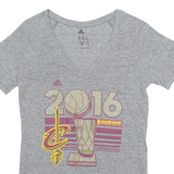 ADIDAS 2016 NBA Champions Mens T-Shirt Grey V-Neck M