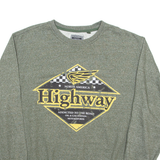 DENTIC American Highway Mens Sweatshirt Green Crew Neck 4XL