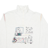 YESSICA Bear Womens Sweatshirt Grey 1/4 Zip M